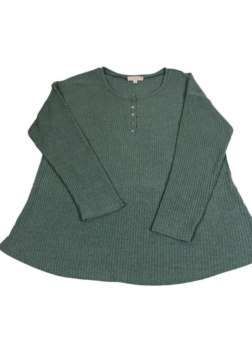 Weekend by Suzanne Betro Turquoise Sweater Top Size 1X